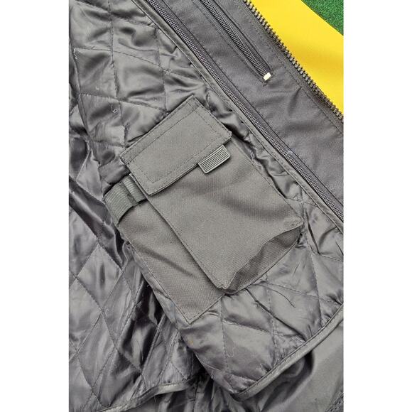 VTG Xelement Motorcycle Jacket Nylon Black Yellow PADDED Racing Men's Size XXL - Picture 10 of 13